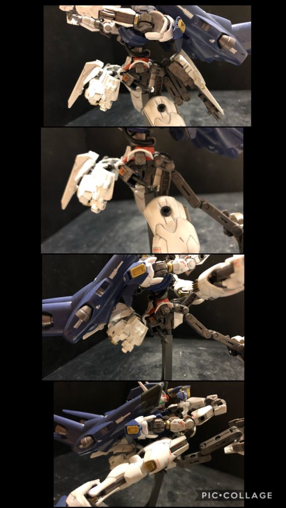 oyz「次の工程ね。展開した後部スカートを胸部の前面に持っていくの。そして腕部を挟み込む様にしてショートシールドを設置。そして羽根を展開して整えたら、ファイターモードの完成よ。」チュチュ「めちゃくちゃじゃねえか...！？」oyz「あら、ちゃんと完全変形よ。この可変にかかる時間は0.5秒よ〜。」チュチュ「そんな訳あるかよ。」oyz「昔から、可変にかかる時間は0.5秒って決まってるのよ〜。」チュチュ「嘘をつくな。」oyz「あら嘘じゃないわよ〜。」スレッタ「(　ﾟдﾟ)ﾎﾟｶｰﾝ」