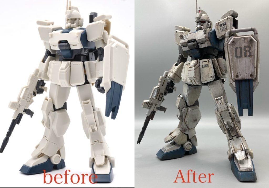 ただのプラスチックを重たそうなMSに化かしてみました♪やっぱ!ウェザリング仕上げが似合います♪