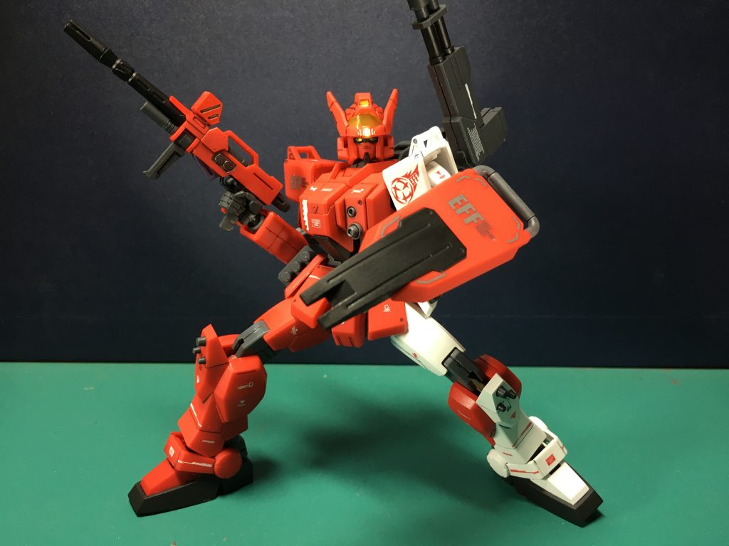 　ビーム・ライフルを装備して。ビーム・ライフルは銃身の後ハメ加工を施しています。