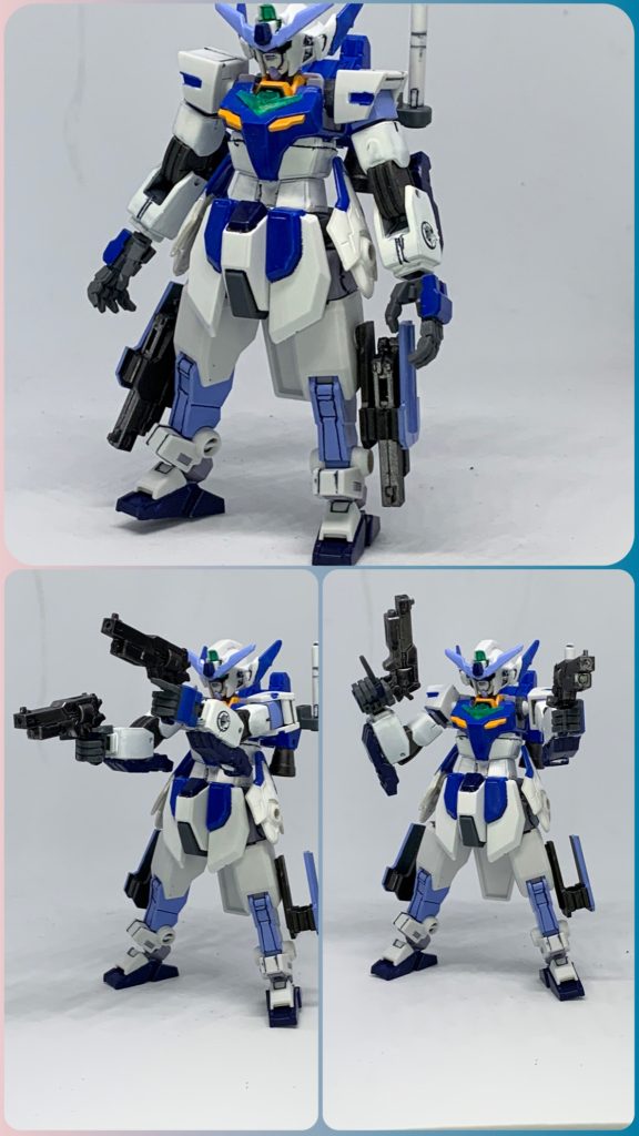 太ももの3mm穴は主にこの為。二丁拳銃「ディオスクロイ」。30MMのミリタリー武装からリボルバーをチョイス、上記にないカラーでガンダムマーカーのヘビーガンメタリックを使用。