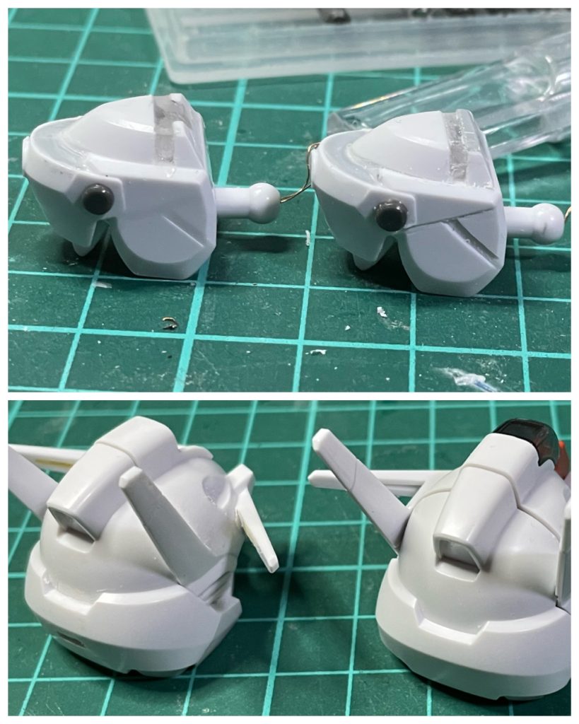 あと、全身のモールドを掘り直したり、アンテナの裏を削ったりしてます。