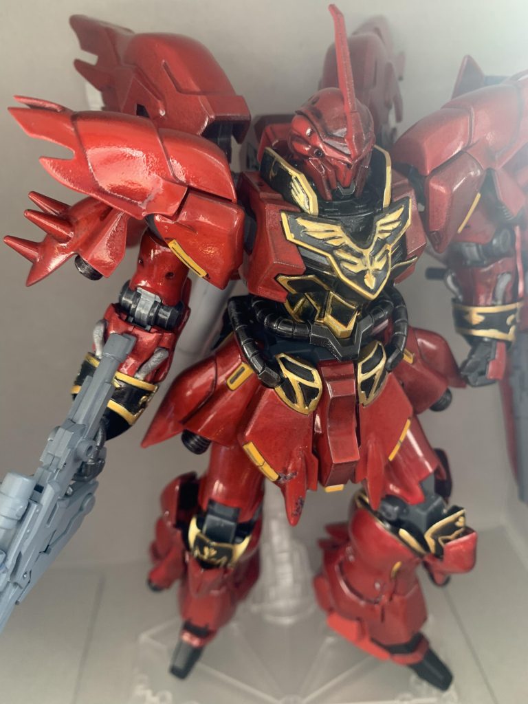艶消し前のテカテカシナンジュです。細かいところが剥げたり、黒い斑点が出てしまったのでまだまだ練習が必要です。。。まぁ艶消しウェザリングの方が好きなのでいい感じになって結果オーライですが!