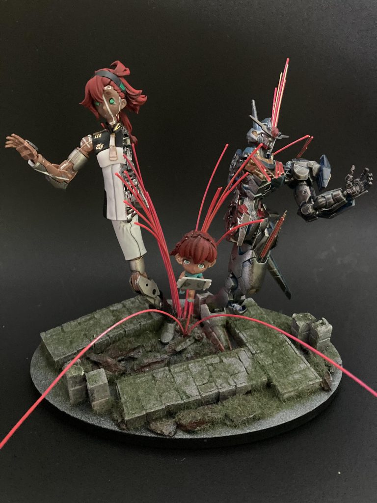 スレッタちゃんとエアリアル機体は特に無改造でエリクトサマヤちゃんはスクラッチしています^ ^