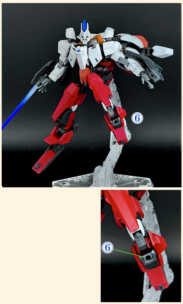 ⑤ニードルガンAge-1 スパローと同じ両膝に内蔵された射撃兵装。修正型にあわせて後からつけられたものです。