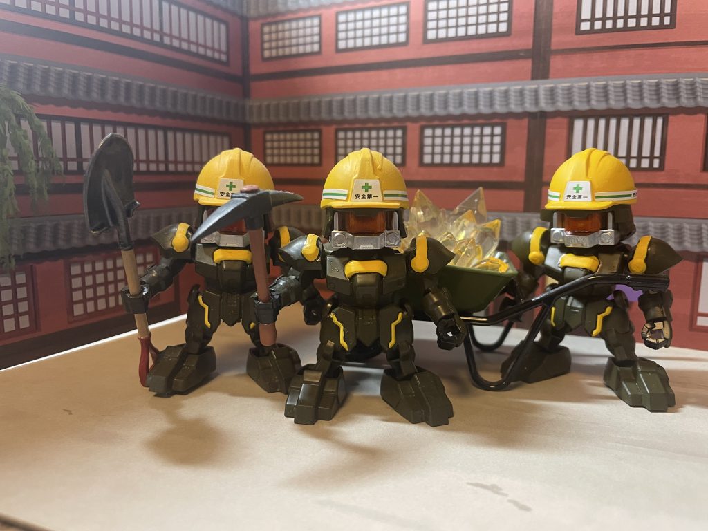 ３人揃って部隊兵改め工事兵。正月休みあと2週間欲しいな…