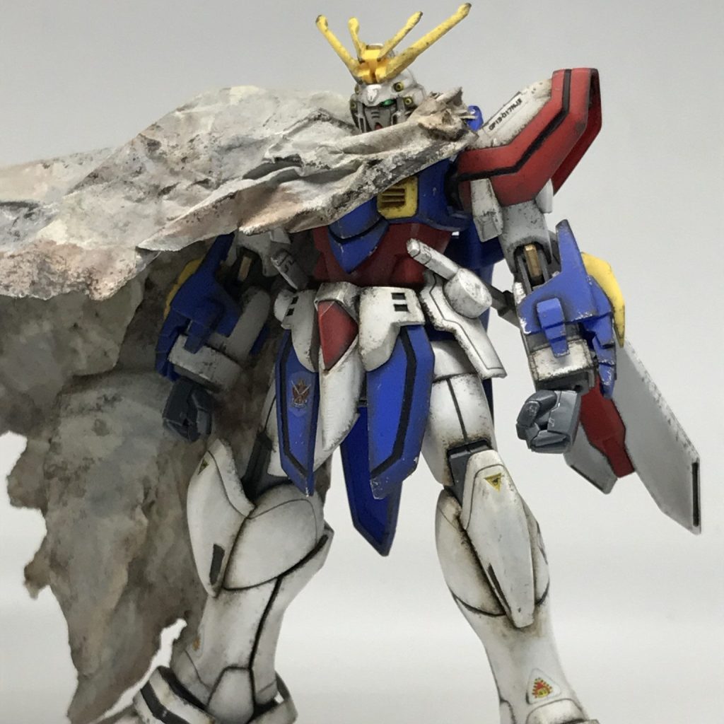 HG ゴッドガンダム 無塗装 お手軽ウェザリング｜tamamaさんの