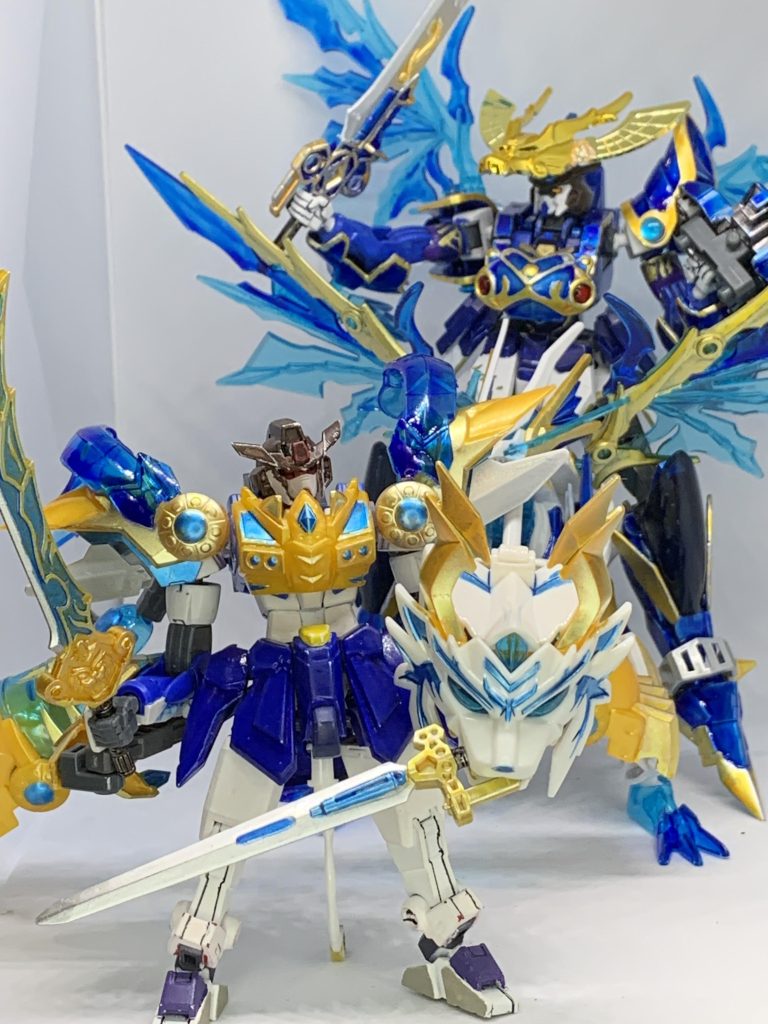 という訳で珠美ガンダムMk-II蒼龍フルアーマーと珠美ガンダム白虎フルアーマーでした。すみません忘れてましたがMk-IIにネプテイト+キングガンダムII世+ストライク劉備の立物も装備させてます。SDっぽい段階を踏んだ強化を目指しました。この子達がお気に入りでどんどん装備を足してますが、そろそろアイマス関係なさすぎるので普通に素体用のオリジナルコアガンダムを取り入れた方がいい気がしてます。