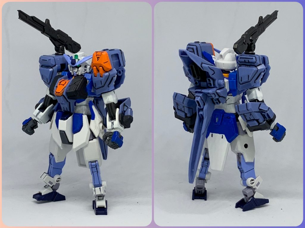 さらにオマケのアーマー、アサルトシュラウドアーマー。Gフレームのデュエルが手に入ったのですが毎回アサルトシュラウドそのままも勿体なかったのでちょっと小改造してコアガンダムに取り付けられるようにしてみました。まぁまぁうまくまとまったのでは?