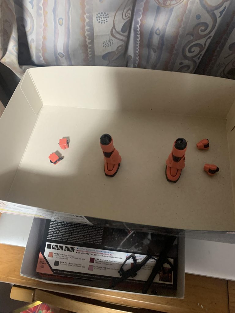 合わせ目のある部品を処理した後