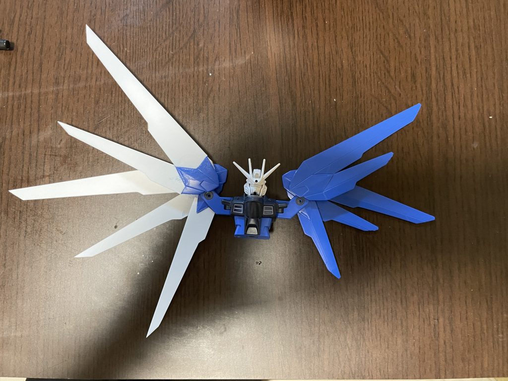 羽はほぼ倍の長さ。