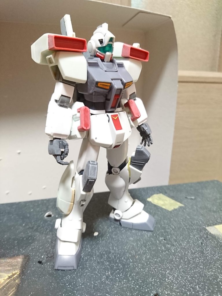 製作中。腕はもしかしてプラモの寒冷地ジムからだったかもです。見ていただきありがとうございました。