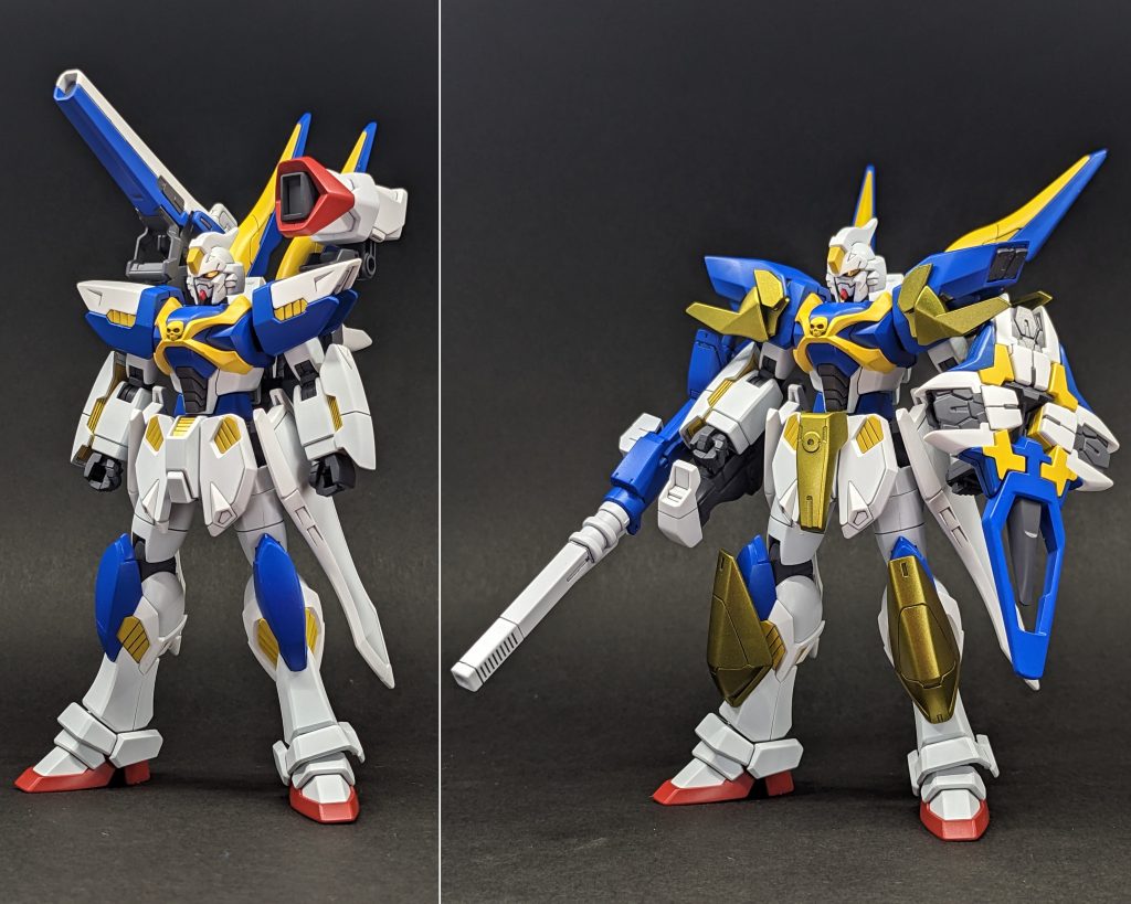 バスターパーツ アサルトパーツ換装パーツを選べばV2ガンダムのように両形態の再現も可能。アサルトパーツの追加装甲はネオジム磁石で着脱可能