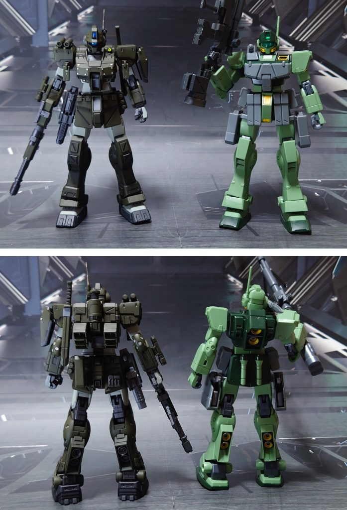 同じジムスナイパーⅡベースのガンプラ、ジムスナイパーK9との比較。パッと見は似ていても、実際は全くの別物。