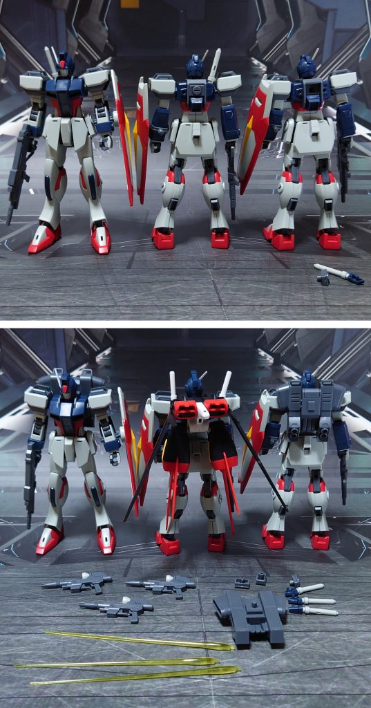 ストライクダガー前後ろと付属品一式(エールストライカー以外)。