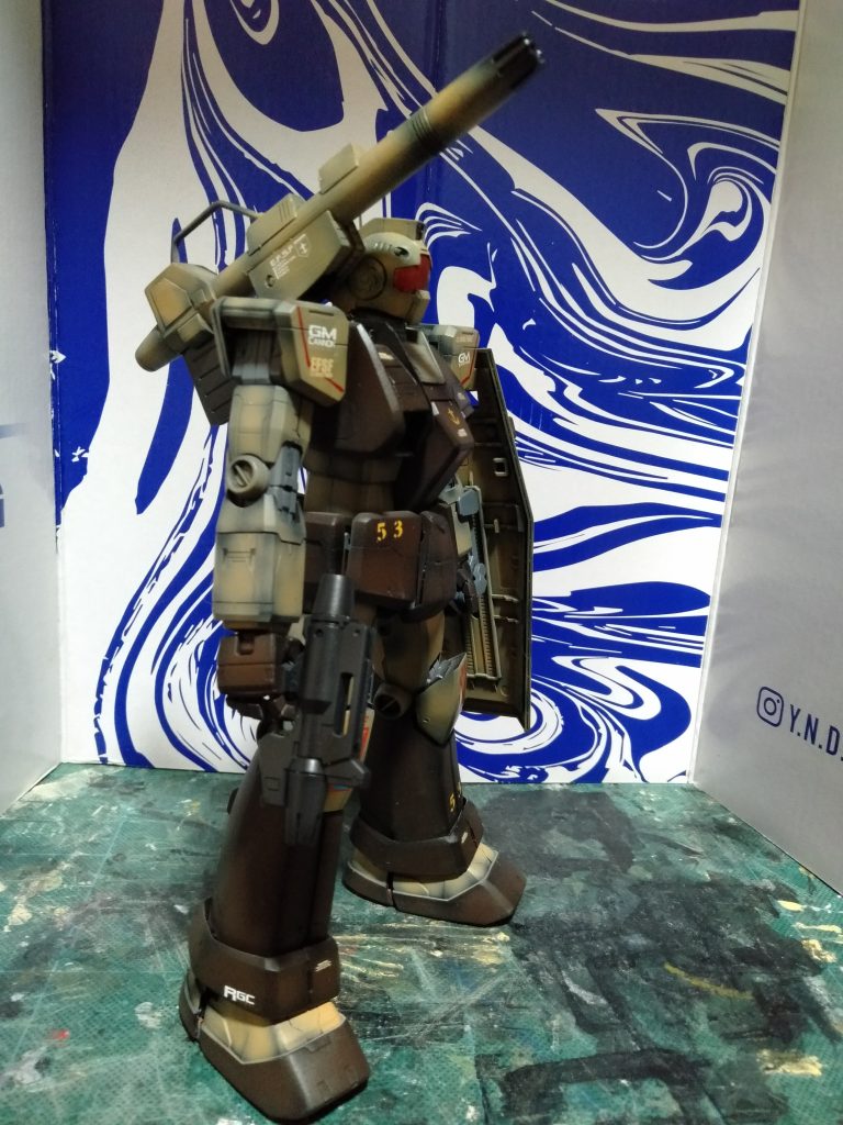 MG ジム・キャノンアフリカ戦線仕様        ONEWARYEARガンダム改造B-CULBジム・キャノン換装キット使用–4枚目/制作者:猫親父