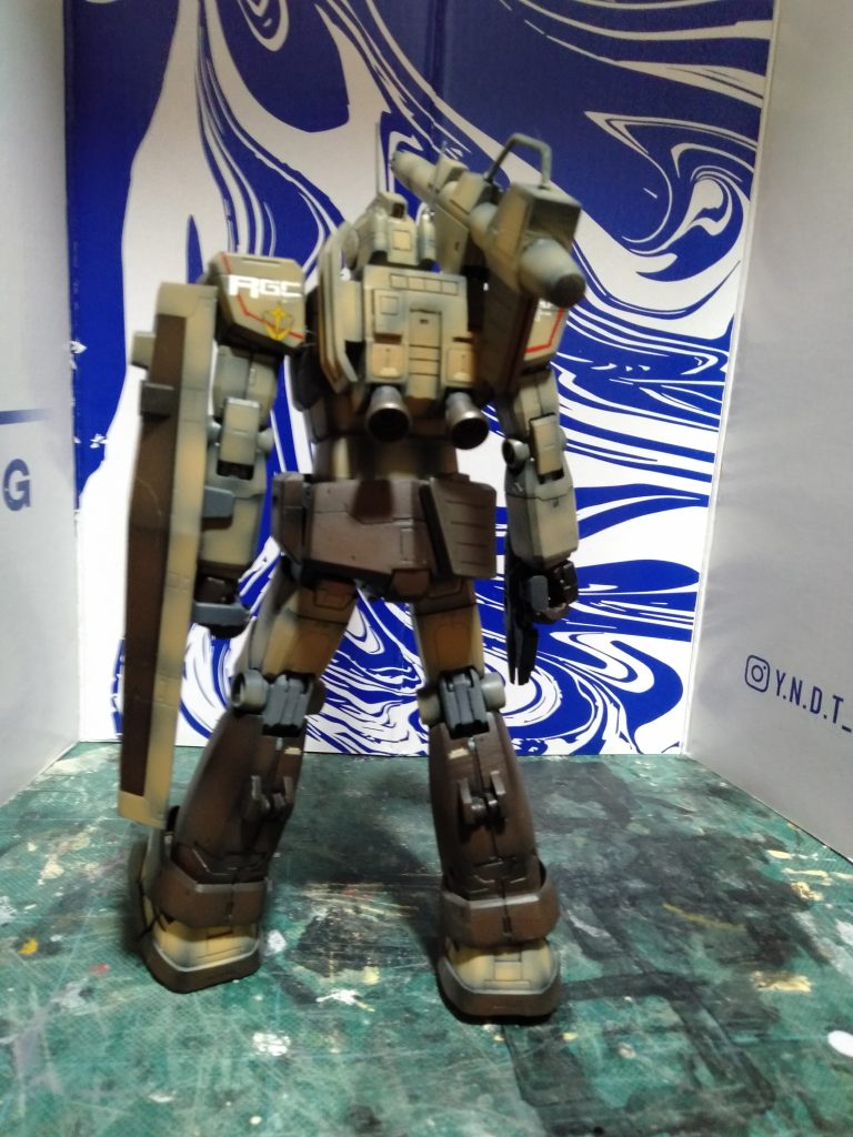 MG ジム・キャノンアフリカ戦線仕様        ONEWARYEARガンダム改造B-CULBジム・キャノン換装キット使用–7枚目/制作者:猫親父