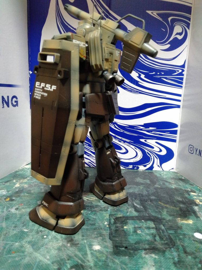 MG ジム・キャノンアフリカ戦線仕様        ONEWARYEARガンダム改造B-CULBジム・キャノン換装キット使用–5枚目/制作者:猫親父