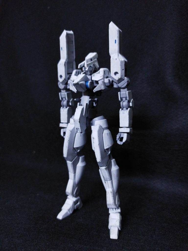 EB-00最初期のギャラルホルンにおいて製造された試作機。ヴァルキュリアフレームをベースにしたデータ収集の為のハイエンド機であり、部分的には後年のレギンレイズに匹敵する性能を有する。