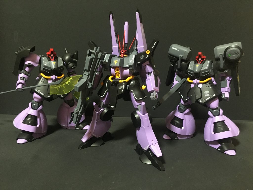 過去に製作したドライセンと黒い3連星機の3ショットです。ドライセン重装型(マッシュ機)https://gumpla.jp/hg/1218934ドーベンウルフ(ガイア機)https://gumpla.jp/hg/1286637ドライセン近接戦闘型(オルテガ機)https://gumpla.jp/hg/1218953ご覧いただきありがとうございました。気に入っていただけたら いいね👍をよろしくお願いいたします。目が