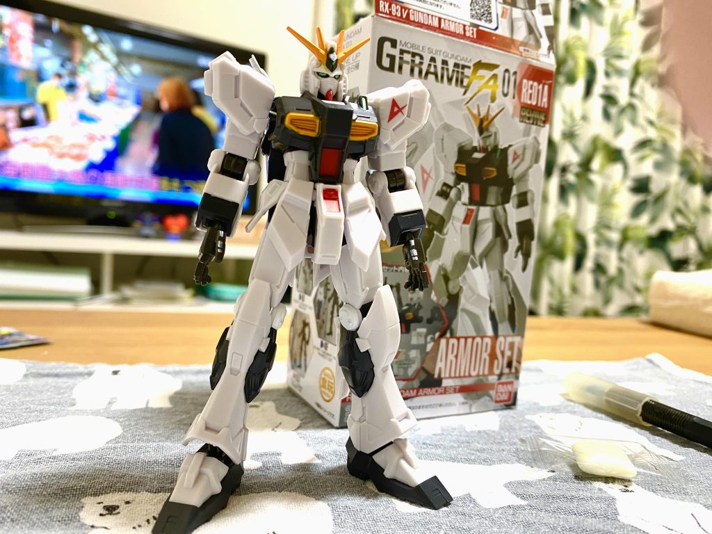 無塗装状態。ガンダムは墨入れした方がかっこいいですね。長くなってすみません。ご覧いただきありがとうございました。とても楽しく作業できました。次はHGUCゼータを作ろうと思います!