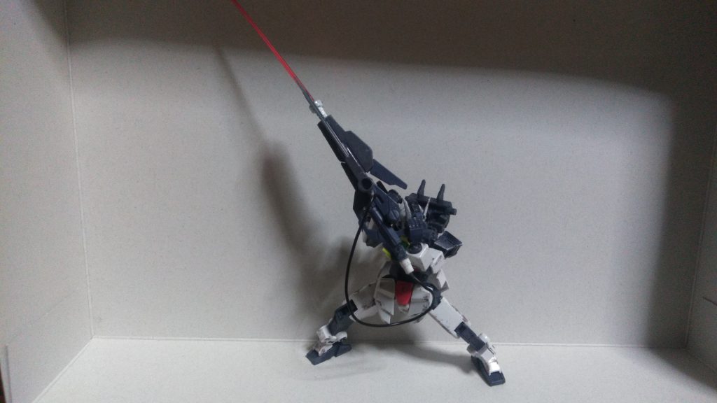 また、グリップを移動、砲口からエネルギーを圧縮したままビーム刃に形成させることで、「サバキノツルギ」と言う超大型の武器となるのです。その大きさ驚異の26メートル!!!ほぼサイコガンダムくらいの大きさになります!!!(尚これは1/1にしたときのサイズ、実際は20センチくらい（でかい)