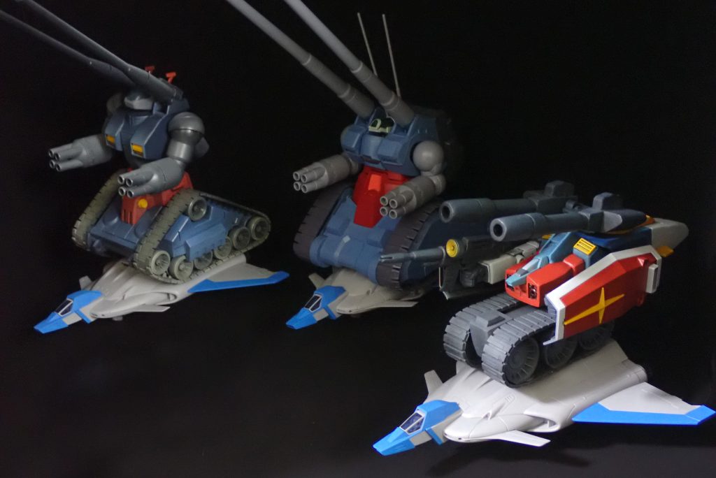 GブルのコアファイターはHGのものだけど、ジェットコアブースターのコアファイター部分と比べると随分大きさがちがいますね。