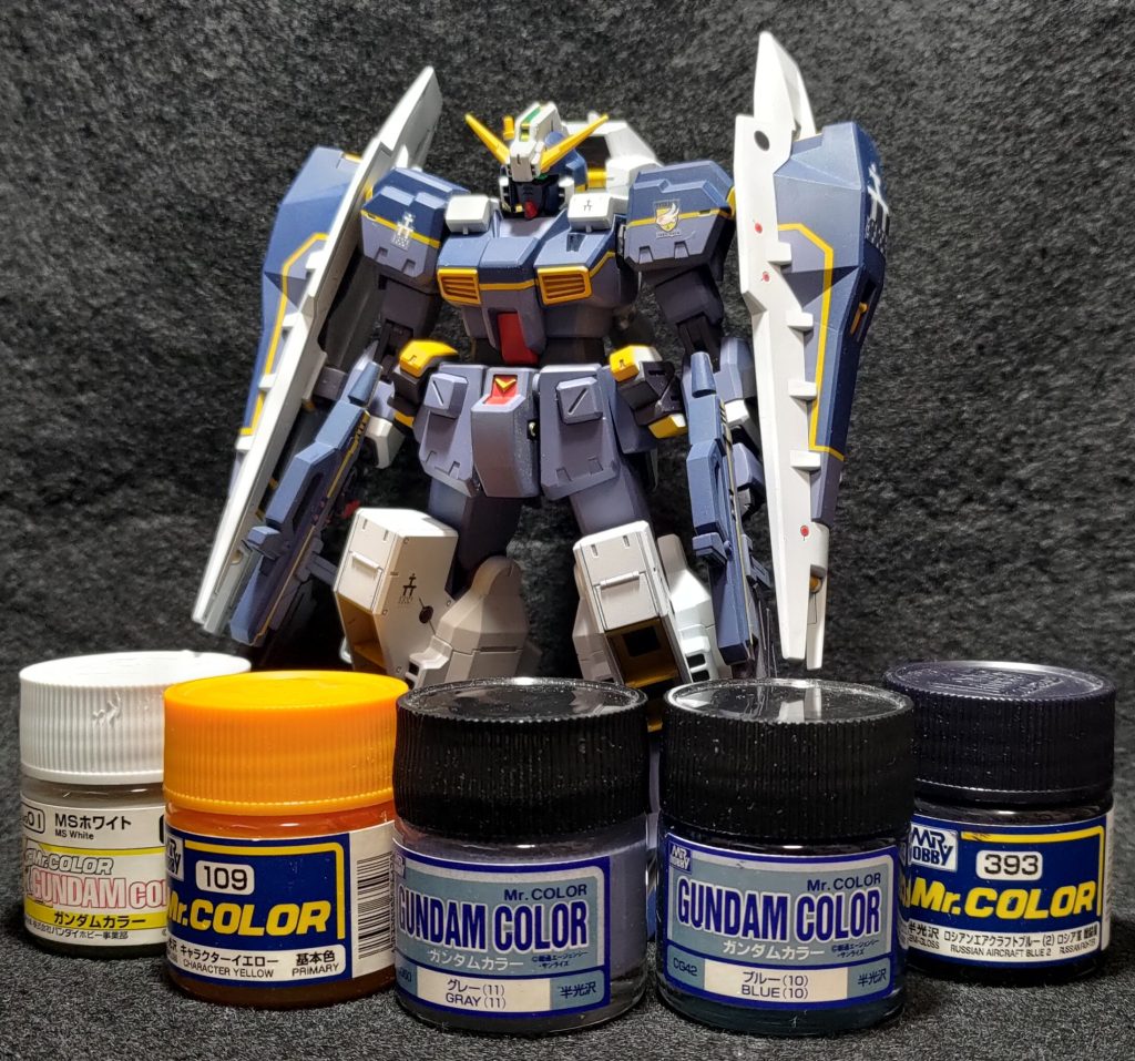 使った塗料はこんな感じ ガンダムカラーはハイザック(連邦軍)カラーです