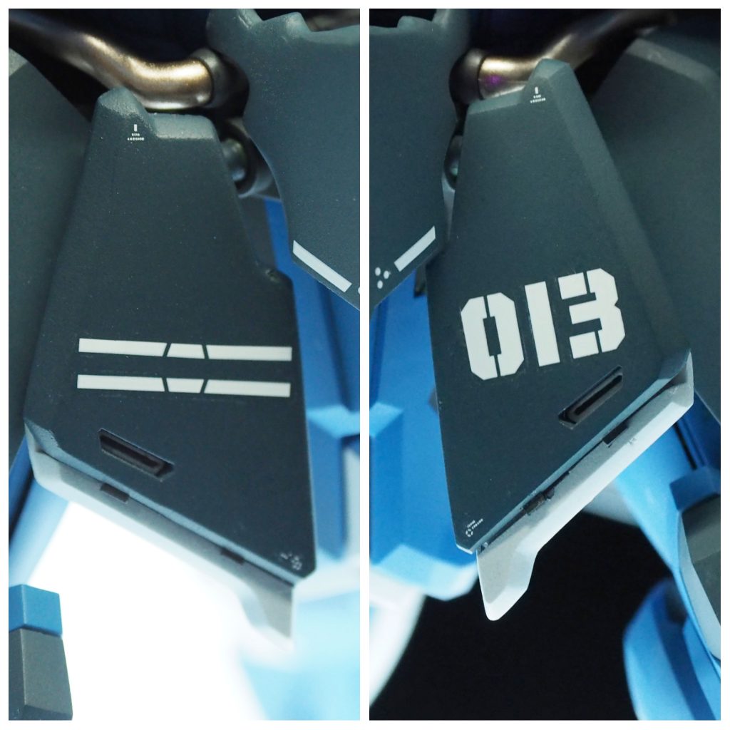 デカールはMYK DESIGNさんのアシタのデカールを使用しました。今回はフロントスカートの2本線がお気に入りですｖまた、逆サイドは搭乗者が《禁断の13番》（ロスト・ナンバー）プル・サーティーンであることを示唆していたり・・