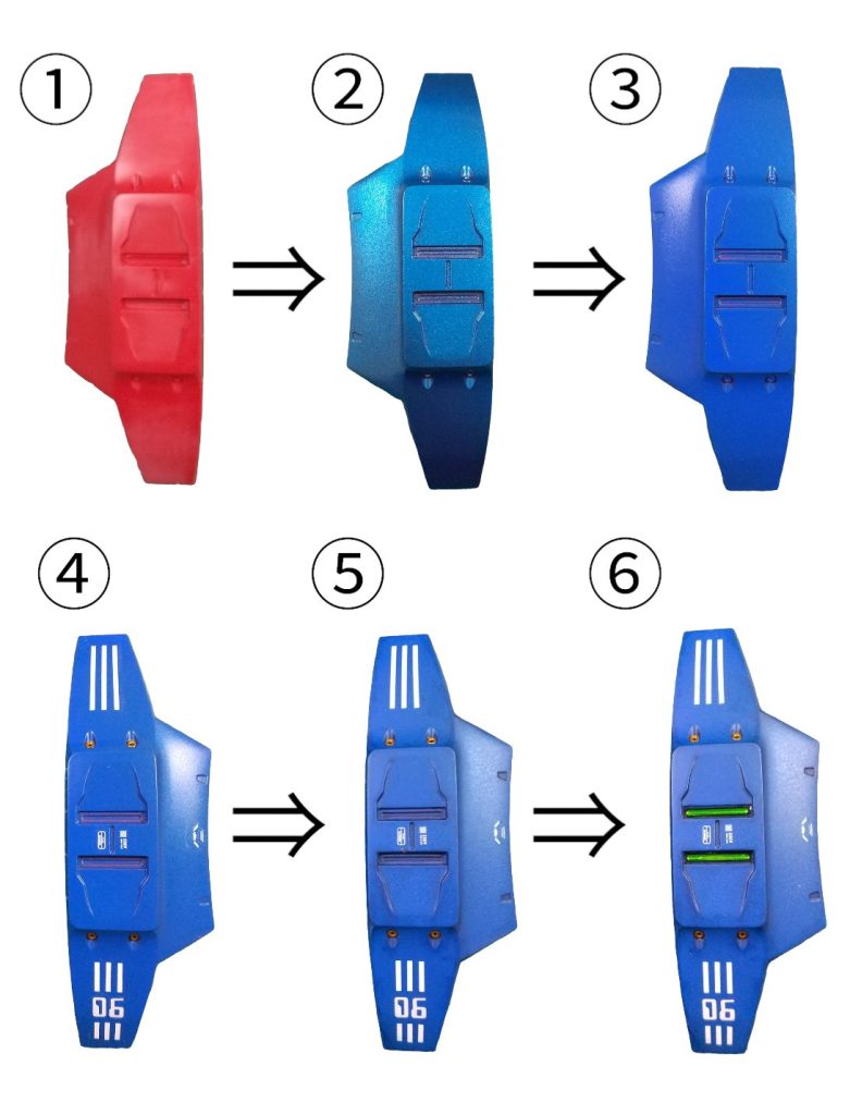 製作フローは、大型シールド形状の