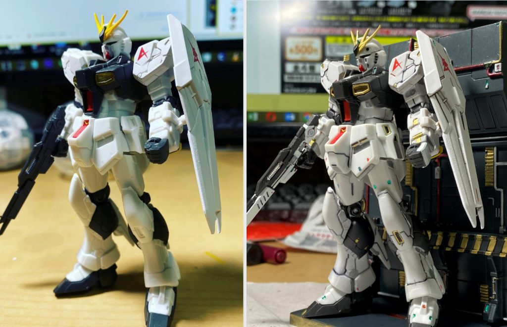 比較です。墨入れと部分塗装で随分変わったかと思います。