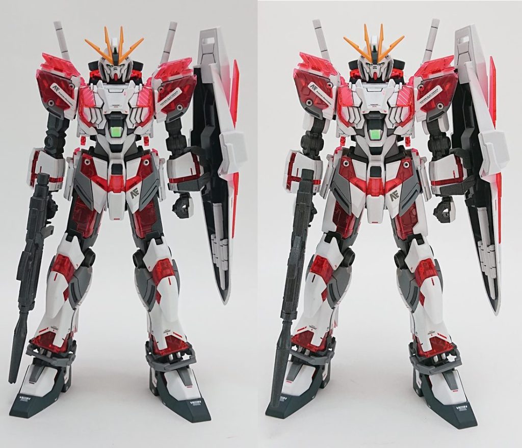 左が装甲無し右が装甲ありです。上半身はかなりバランス良くなったかと🎵もう「痩せっぽち」とは言わせません(笑)