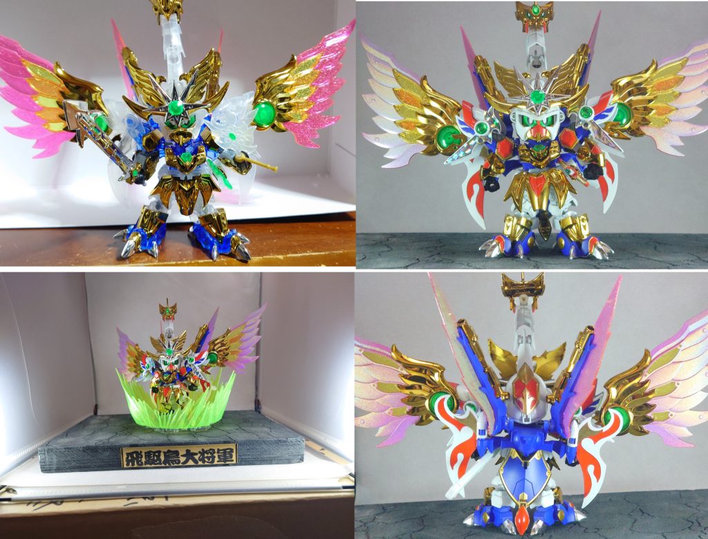 未塗装状態と塗装状態の比較引きの写真と後ろ側の写真です