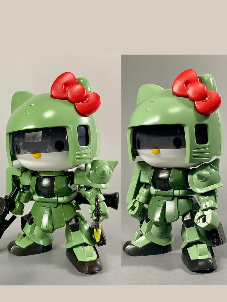 どうにもこうにも不恰好さは否めませんので、各部切り詰めたりしました。左…素組み、右…改造後。