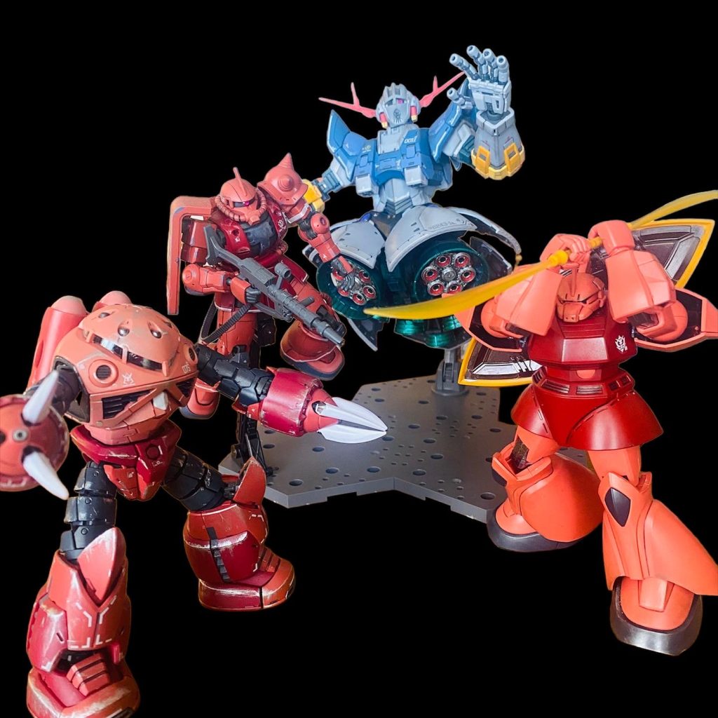 シャア専用機で集合写真。