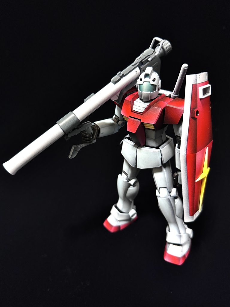 普段は塗装剥げが怖く＆面倒で担ぐ武器は作らない事が多いのですが、このバズーカはカッコ良かった！裏にマステ貼ってます😅