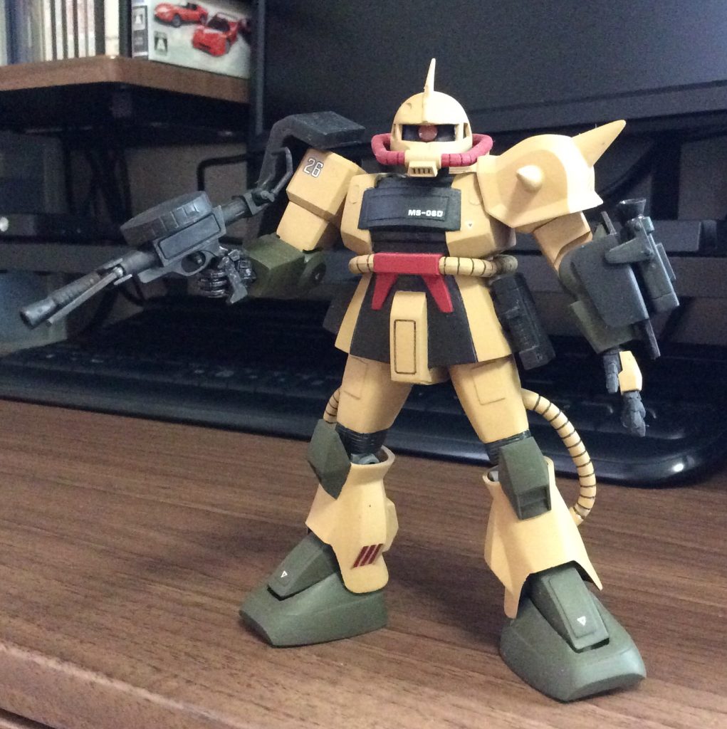 初めて足の甲の切り離しに挑戦したキットです。膝関節のパーツが未塗装のままなど、まだまだ詰めが甘い部分が散見されます。