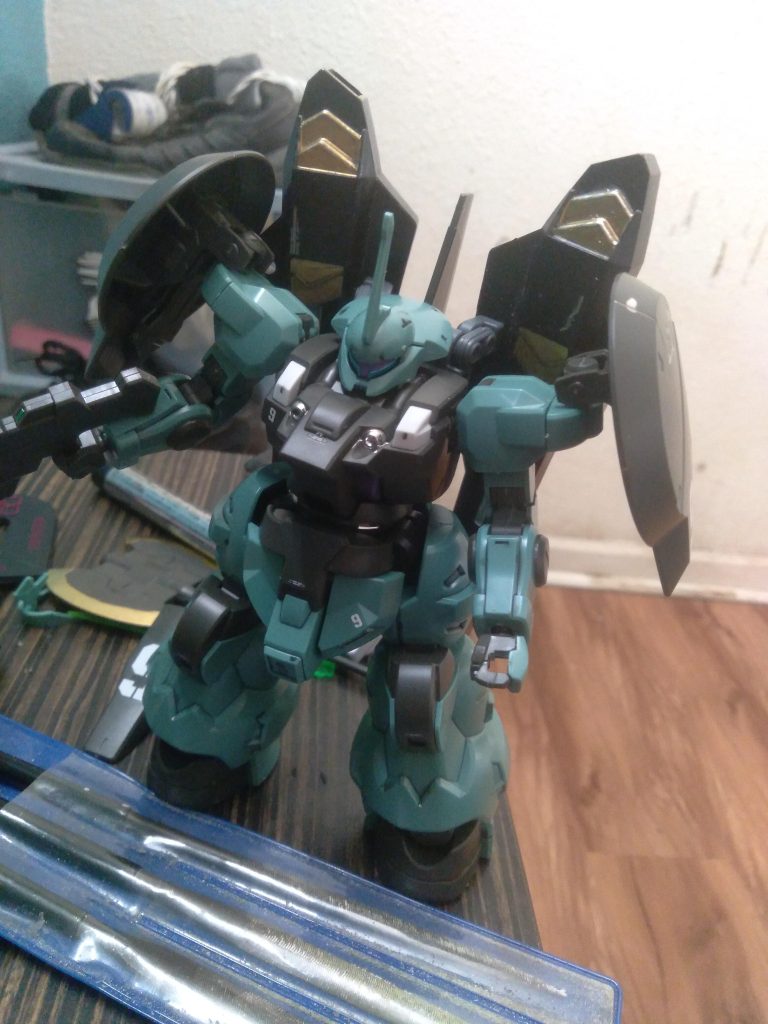 Of course I had to customize it. I drilled holes in the backpack and used some pieces from the gunpla battle arms to attach the amazing cannons.