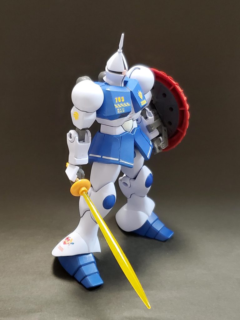 このギャン、合わせ目未処理、ゲート跡あり、日焼けで黄ばんで状態はヒドかったのですが、去年修繕を行い私の投稿作品『ジム・スナイパーII』の敵役として登場❗しかし、この子も主役として投稿してあげたいな~という思いと、HGUCコンプリート計画02枠がまだ空席のままだったので、今回の投稿に踏み切りました😅💦