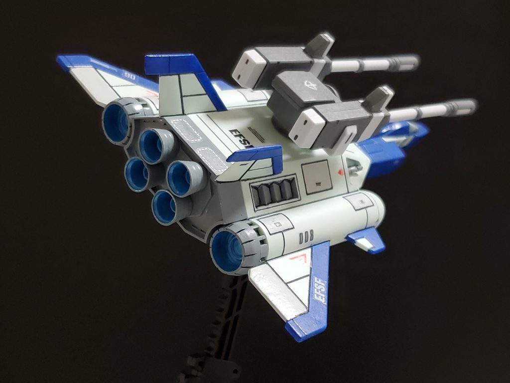 後方アングル～🎶ブースター内部塗装はシャインシルバーにスカイブルーを少し足して調合✨微妙に輝きを放つメタリックブルーになり私的には結構気に入ってます😎✨