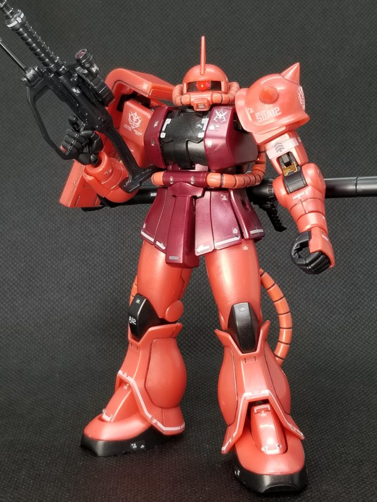 全体像。今回も素組みにスミ入れ、RGのデカールのみ。トップコートなしです。