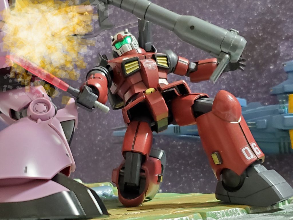 その後、旗艦『ヒペリオン』と共にア・バオア・クーへ上陸🏃❗激戦を戦い抜き終戦を迎えるのであった👏RX-77-2Mの開発データ、戦闘データはのちのジム・キャノンIIに反映される事となる❗また、エイガー少尉は0083年にはジム・キャノンIIのパイロットとして『デラーズ紛争』に参加、そしてティターンズに属するが離反しエゥーゴに参加したようである……💫という妄想イメージでRX-77-2M『ガンキャノンM型』の活躍を描いてみました~😊🎶