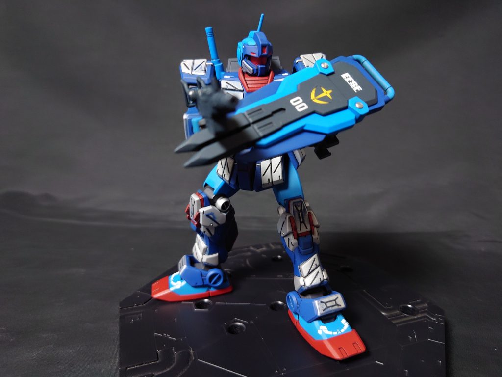 盾と銃作ったからには構えさせたかった