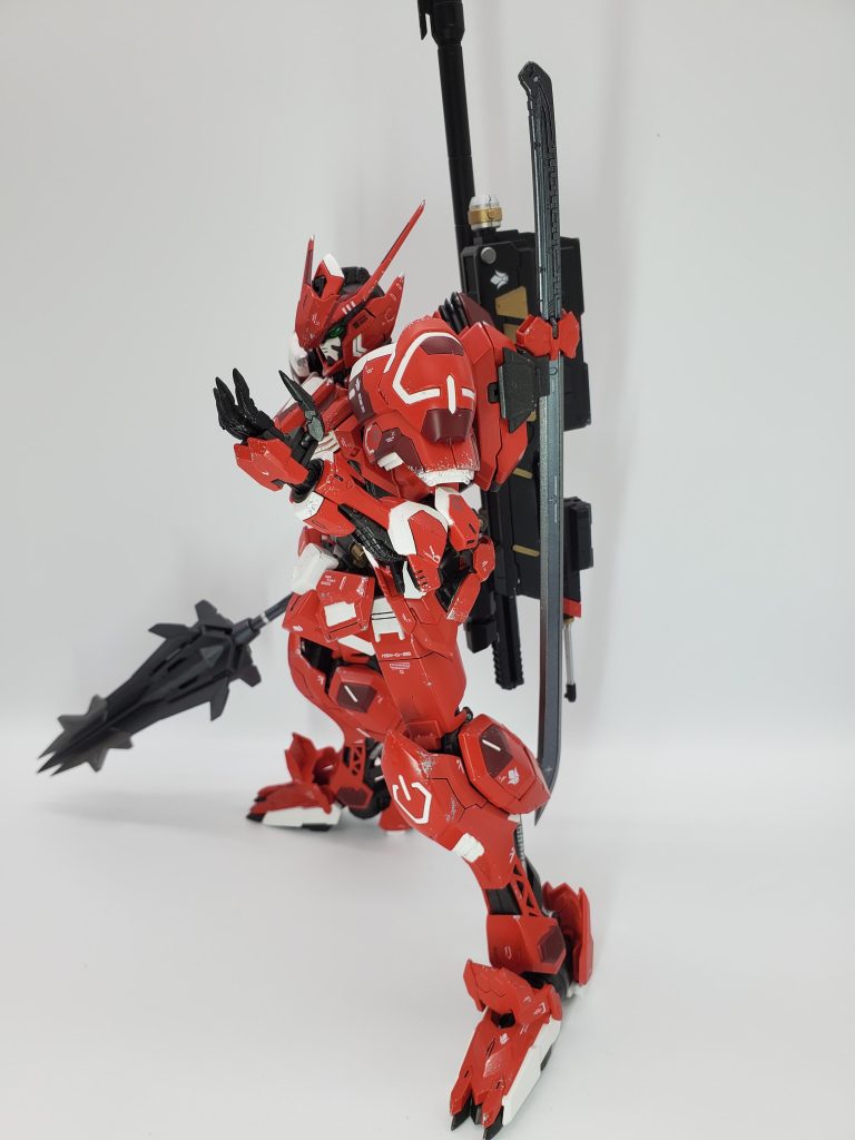 使用した塗料ピンクサフExブラック光沢(下地)Exホワイトつや消し赤(光沢)ガイアローズレッドフィニッシャーズ赤金フィニッシャーズシルバーエナメルクロームシルバーエナメルホワイトつや消しGxメタルブラックスターブライトアイアン