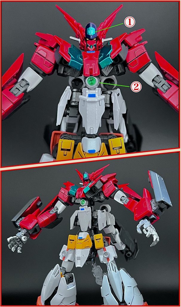 ・武装一覧①ゲッタービーム(散弾)額に搭載された散弾型のゲッタービーム。敵を複数破壊するのに特化しています。②ゲッタービーム(直線タイプ)フレーム部分に内臓されている大口径エネルギービーム砲。胸の装甲が開き、そこからビーム砲が発射されます。