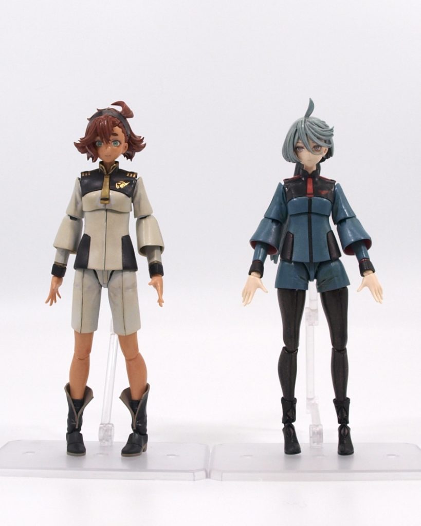 スレッタとの対比ミオリネは全体で3mm身長を詰めたけどヒール履いてるせいもあってかそこまで身長差出た感じにはならなかったな腕も袖口で2mmほど詰めています