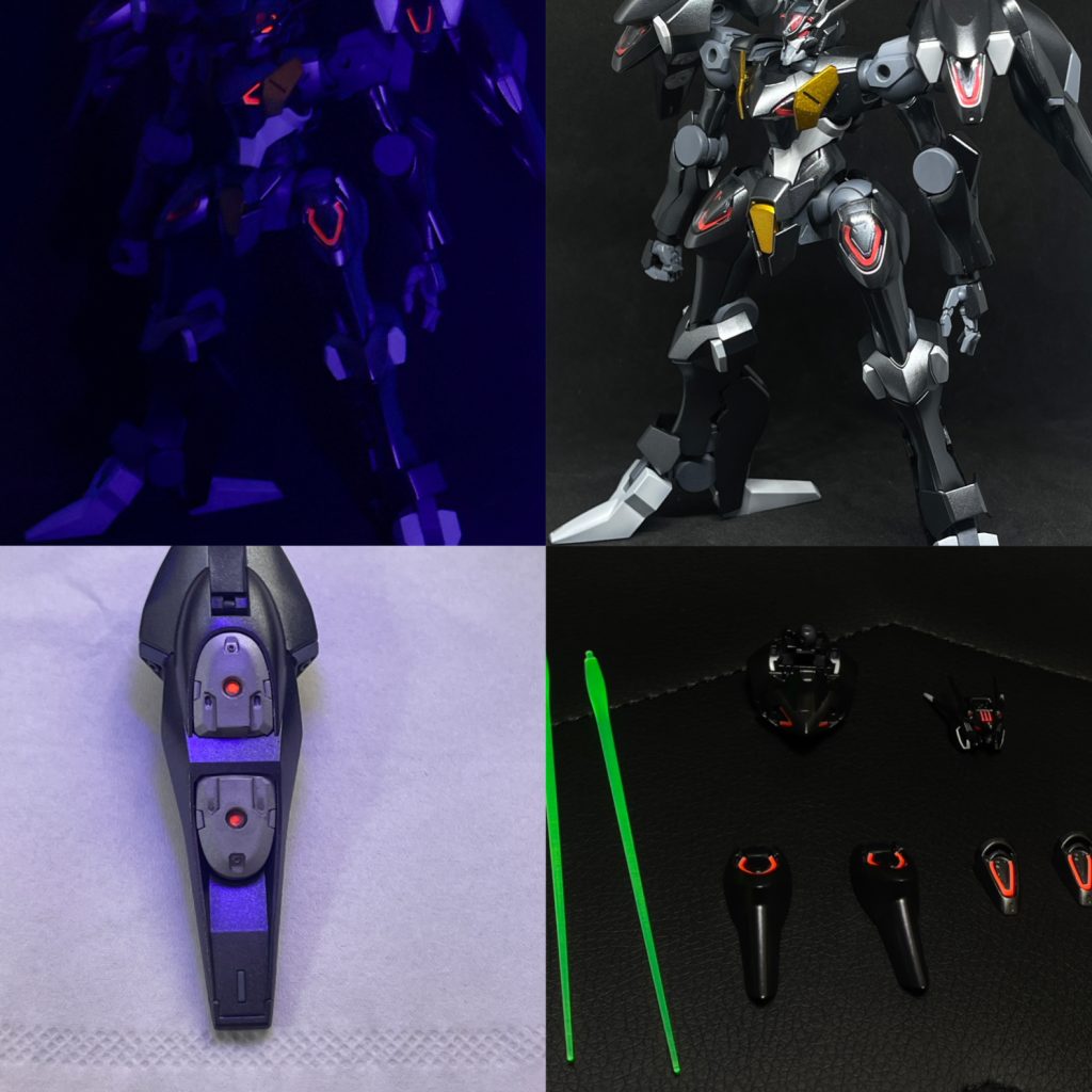 センサー部は付属のシールに蛍光ピンクで塗装