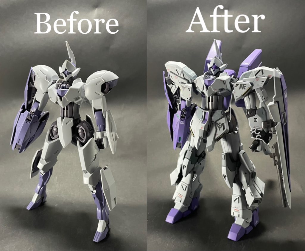 素組みとのビフォーアフター！かなりごつくなったかなと思います😆