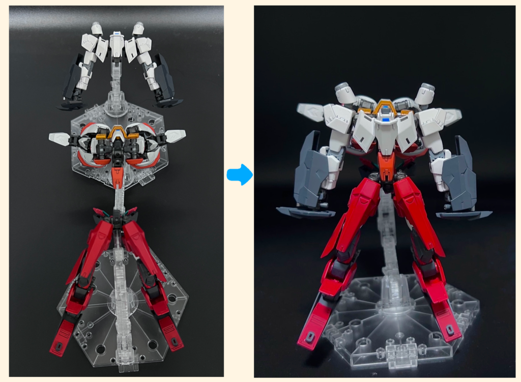 ④アズダハーグ号・カリブディス号を裏返してから、各リベレイトマシンの合体をさせます。