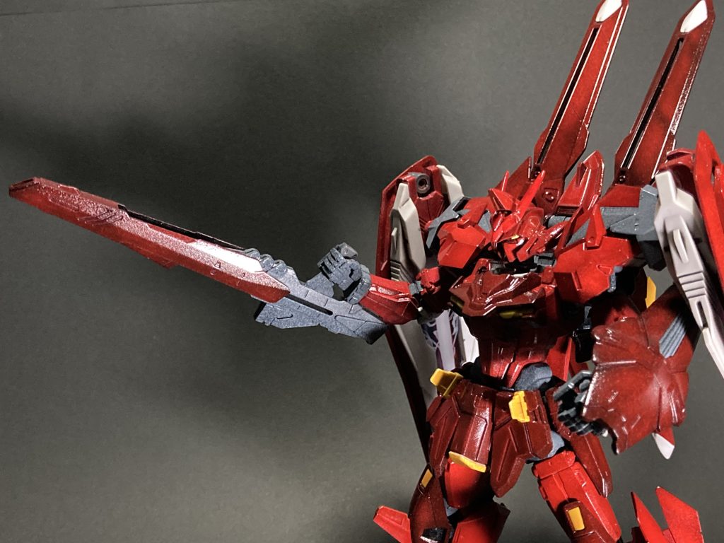 レッドウォーリアを意識して、アクセラレートサブマシンガンを逆手持ちにしてみました。