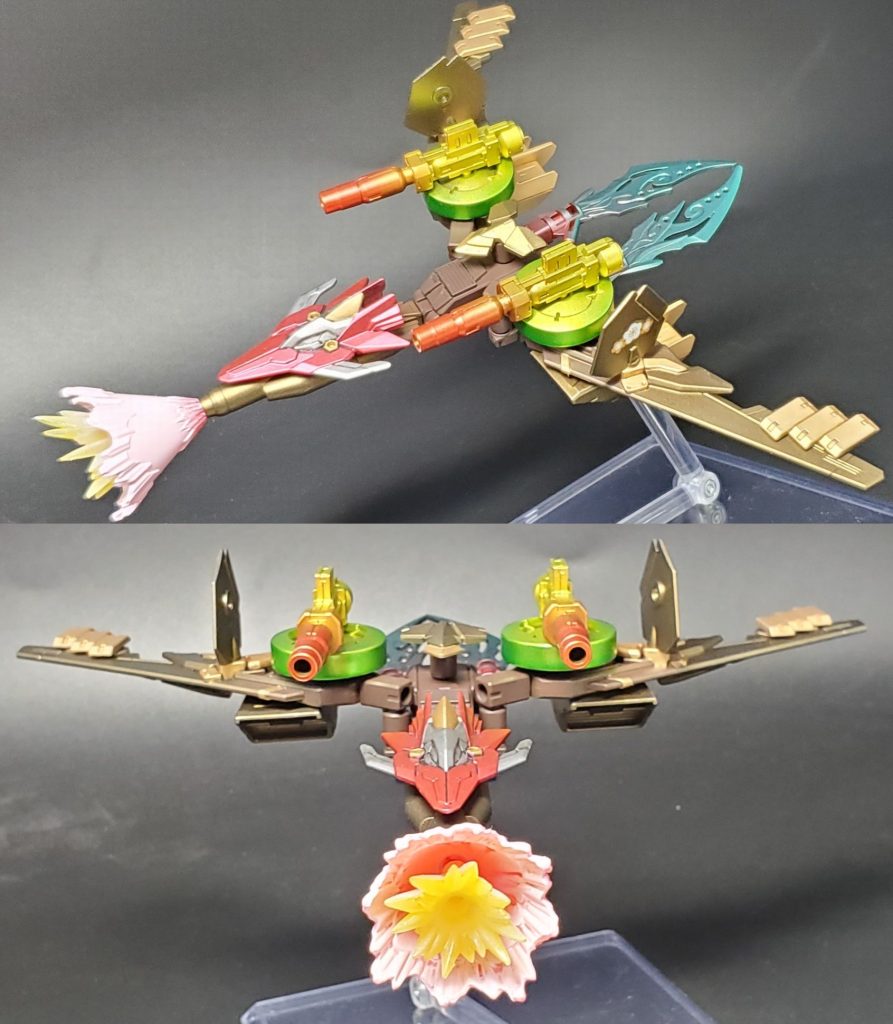 飛梅ストライカー道真ストライクEがミヤコの自宅で世話していた梅の木が、ダザイフへ移動した道真ストライクEを追わんとして飛行能力を得た姿。 単独で飛行し道真の移動や戦闘をサポートする。